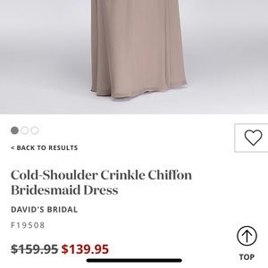 David's Bridal Cold Shoulder Crinkle Chiffon B.M